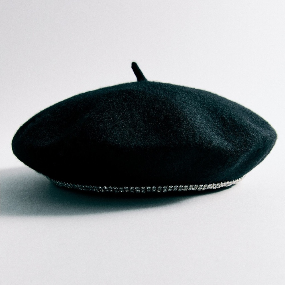 NWT ZARA SPARKLY WOOL BERET
